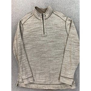 Tommy Bahama Cotton Quarter Zip‎ Pullover Sweater (Men's XL) Tan